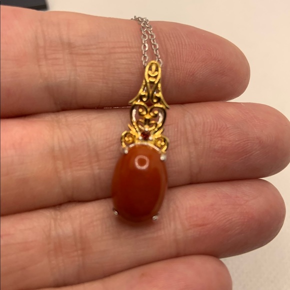 BURMESE RED JADE, GARNET JEWELRY SET - Picture 5 of 8